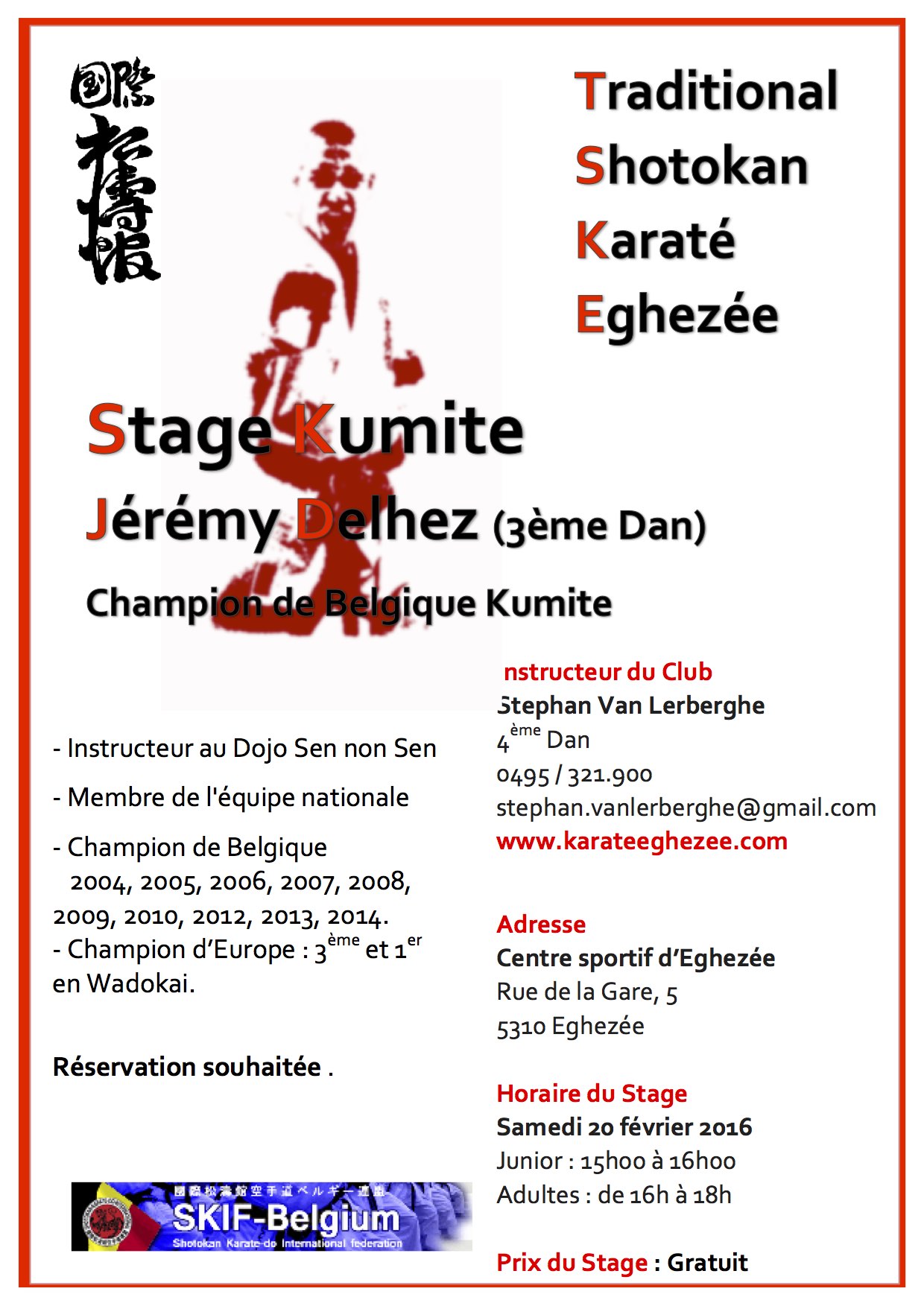 Affiche de stage jeremy delhez 20 fe vrier 2016