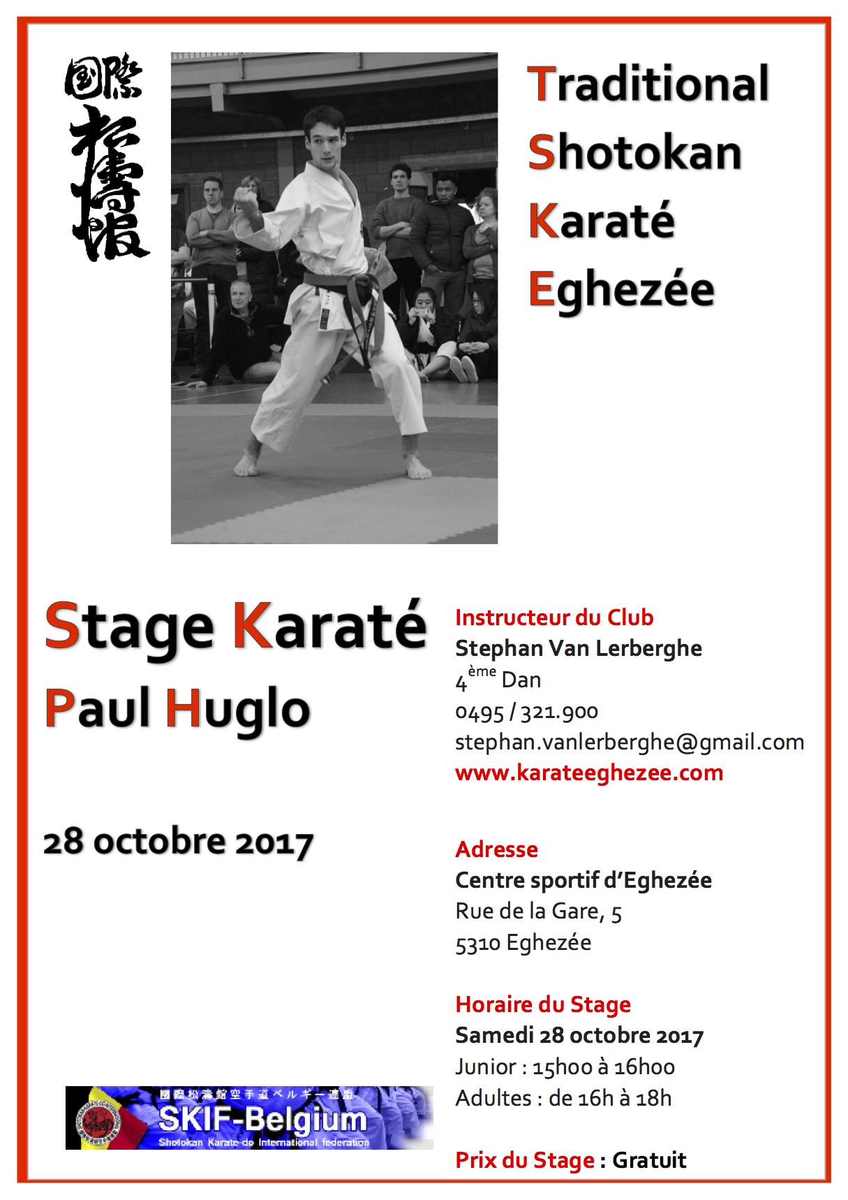 Affiche de stage paul huglo 28 oct 2017